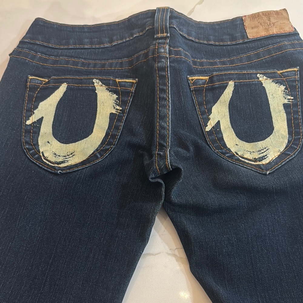 Vintage True Religion Blue Jeans with Signature Horseshoe Design